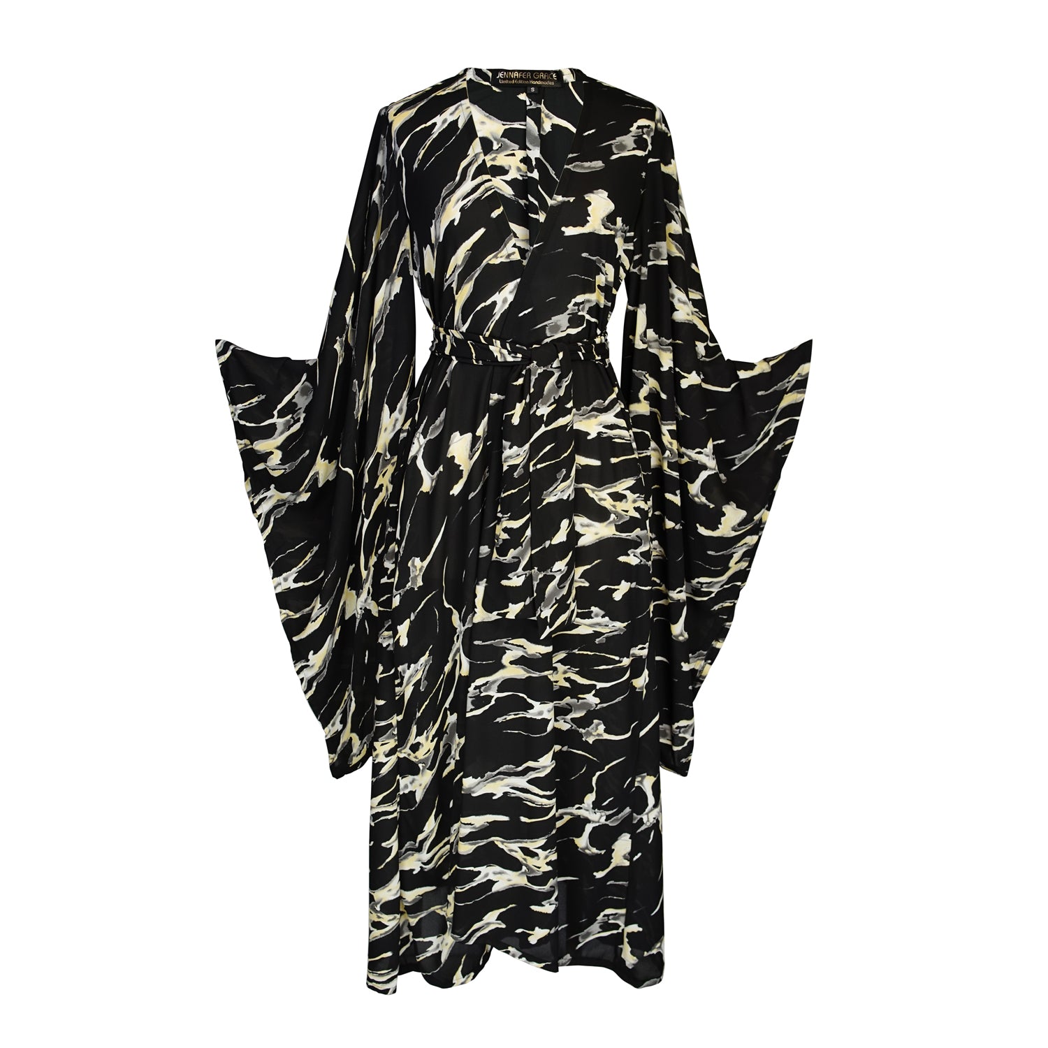 Women’s Neutrals / Gold Makrana Noir Kimono Small Jennafer Grace