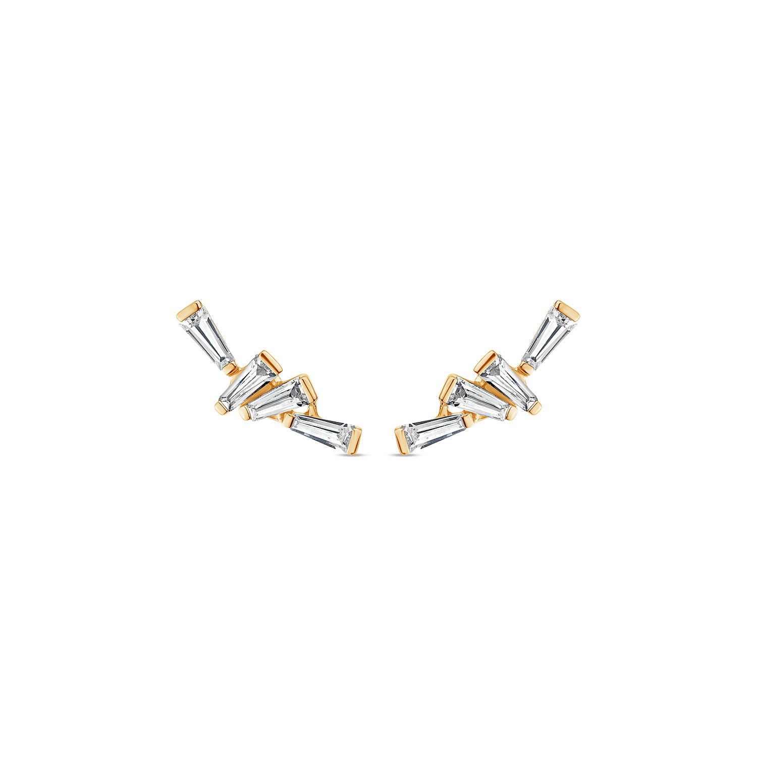 Sally Skoufis Women's Gold / White Visionary Ear Climber With Man Made Cz Diamond Stimulant In Sterling Silver & 1 In Multi