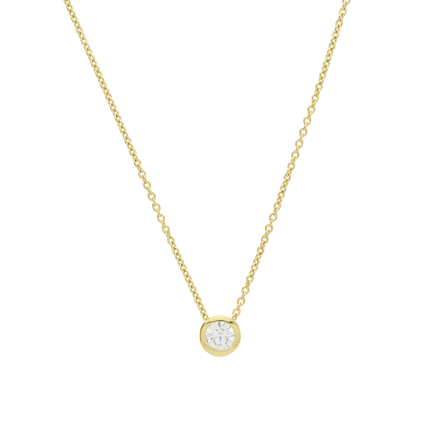 Auree Jewellery Women's Verona Gold Vermeil & Cubic Zirconia Solitaire Necklace