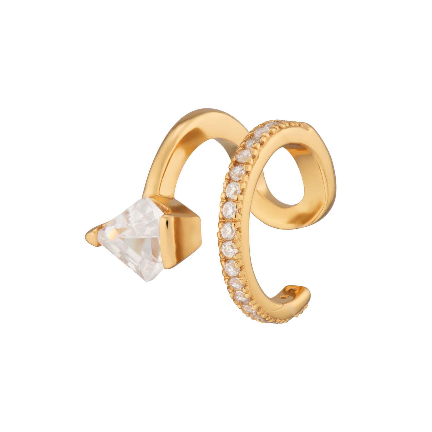 Scream Pretty Women's Gold Diamond Double Band Small Single Ear Cuff In Gold