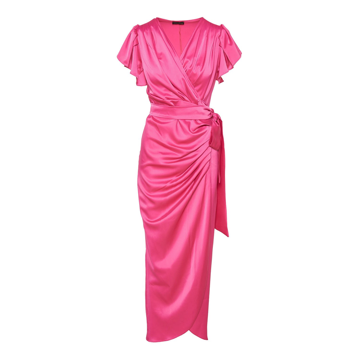 Women’s Pink / Purple Wrap Cocktail Pink Long Dress M/L Concept a Trois