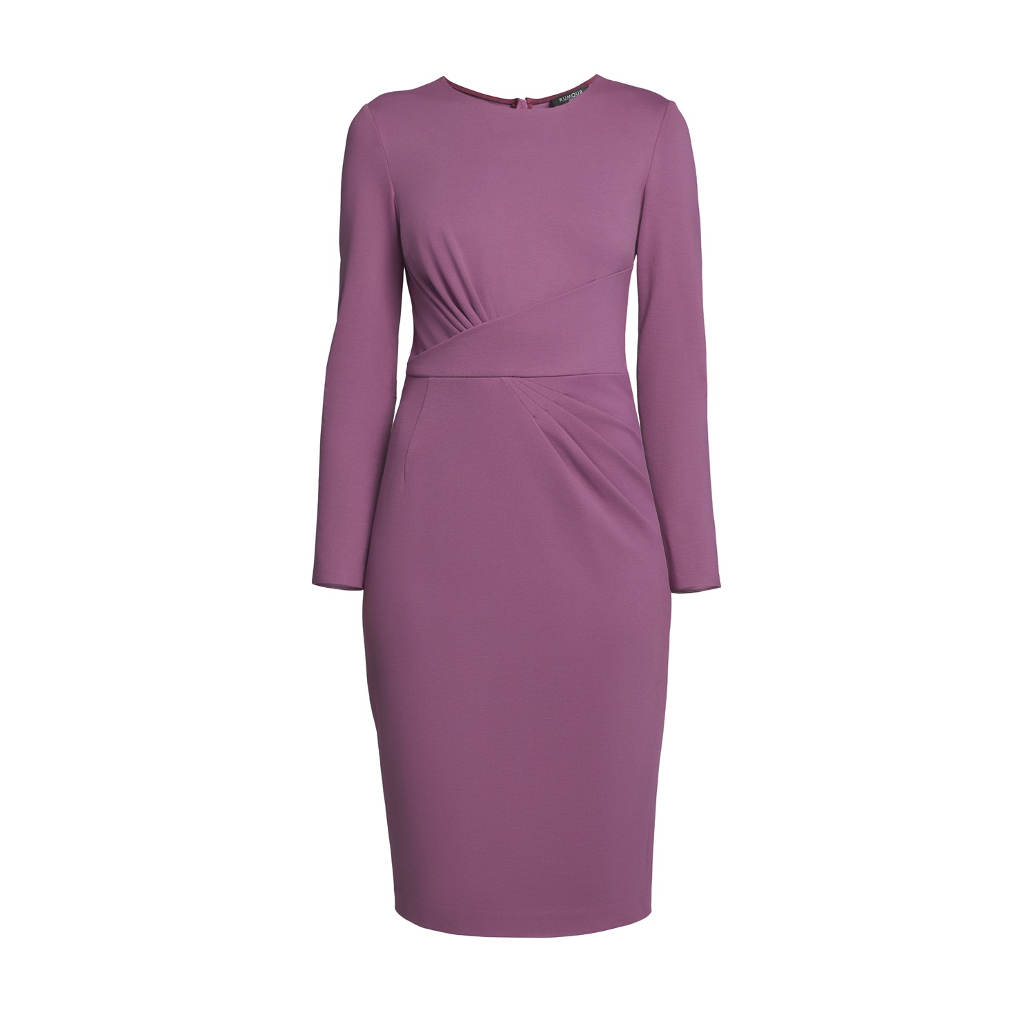 Rumour London Women's Rebecca Soft Jersey Dress With Waistline Drapes In Dusky Pink In Pink