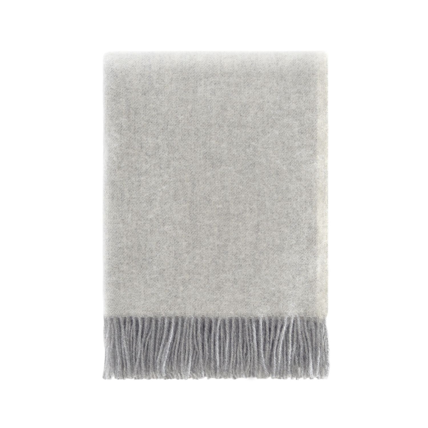 J.j.textile Grey Melange Wool Throw In Gray