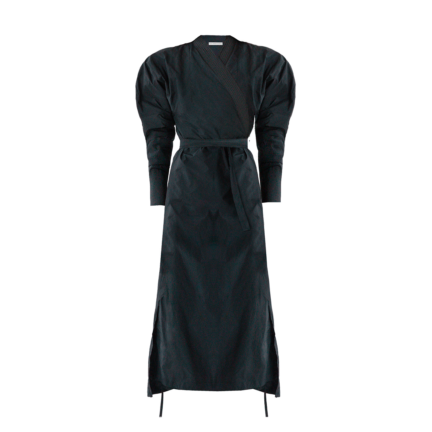 Women’s Black Gia Kimono Wrap Dress Extra Small Lily Phellera