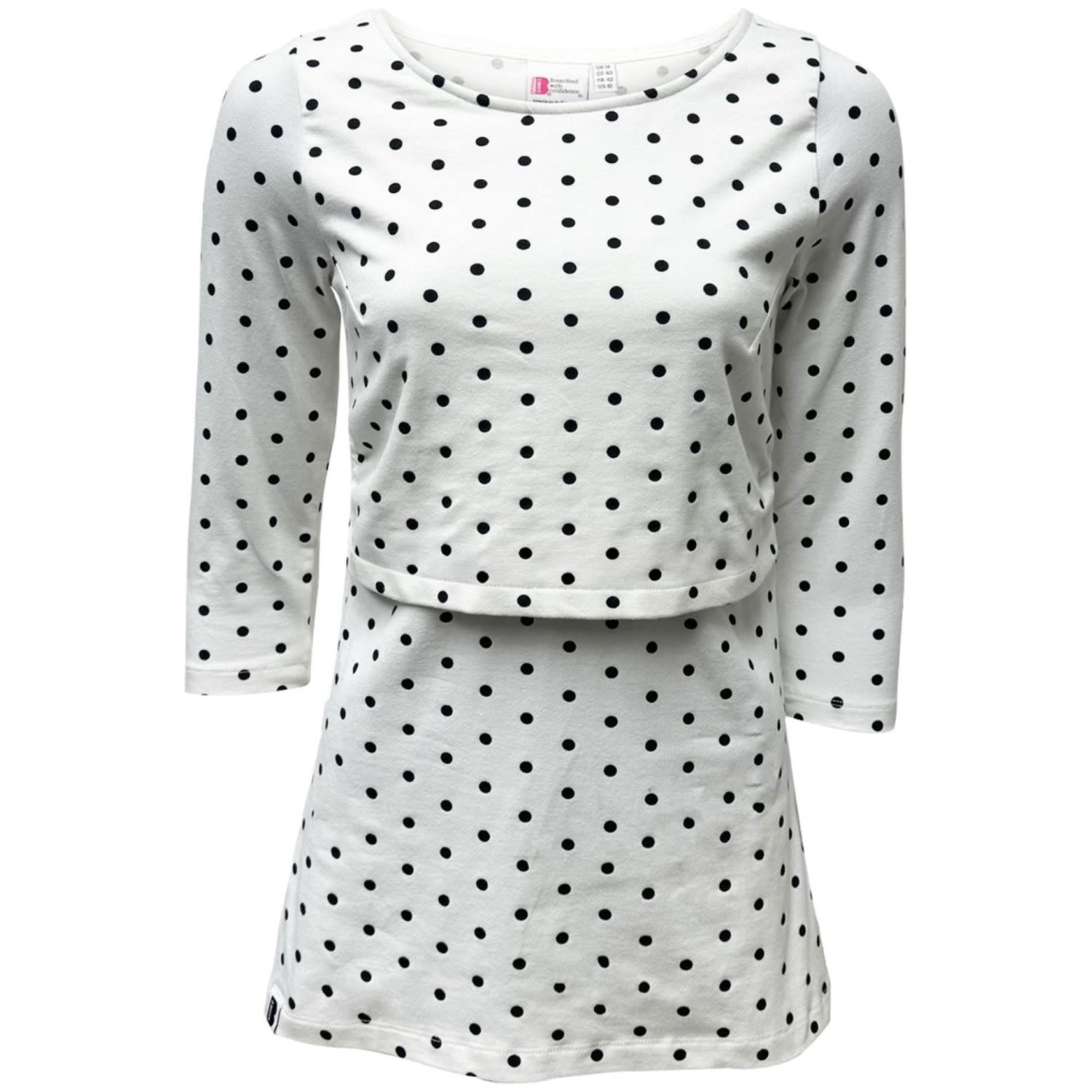 The Bshirt Nursing Three-quarter Sleeves T-shirt In Spots In White