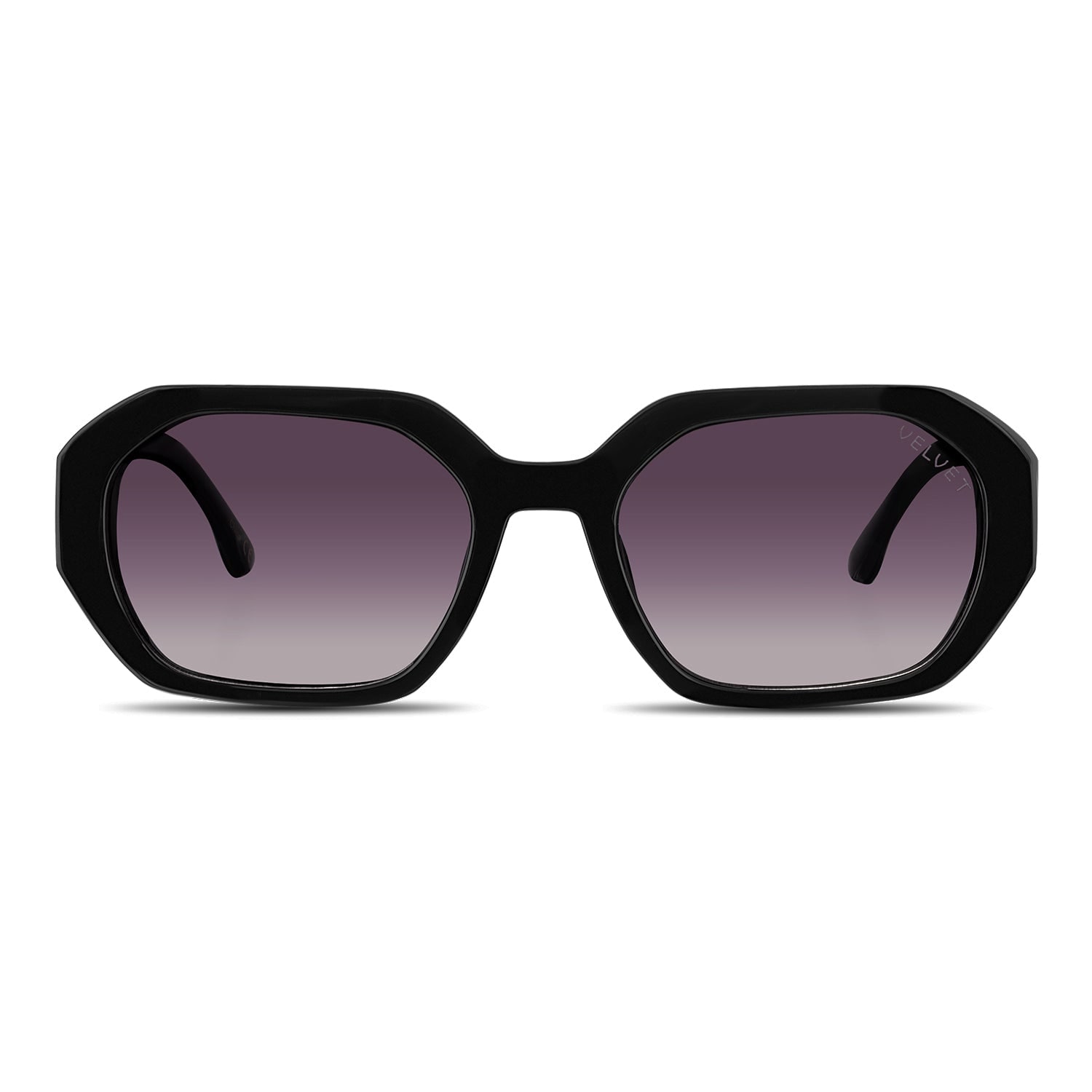 Velvet Eyewear Women's  Geometric Sunglass Style - Nina- Black