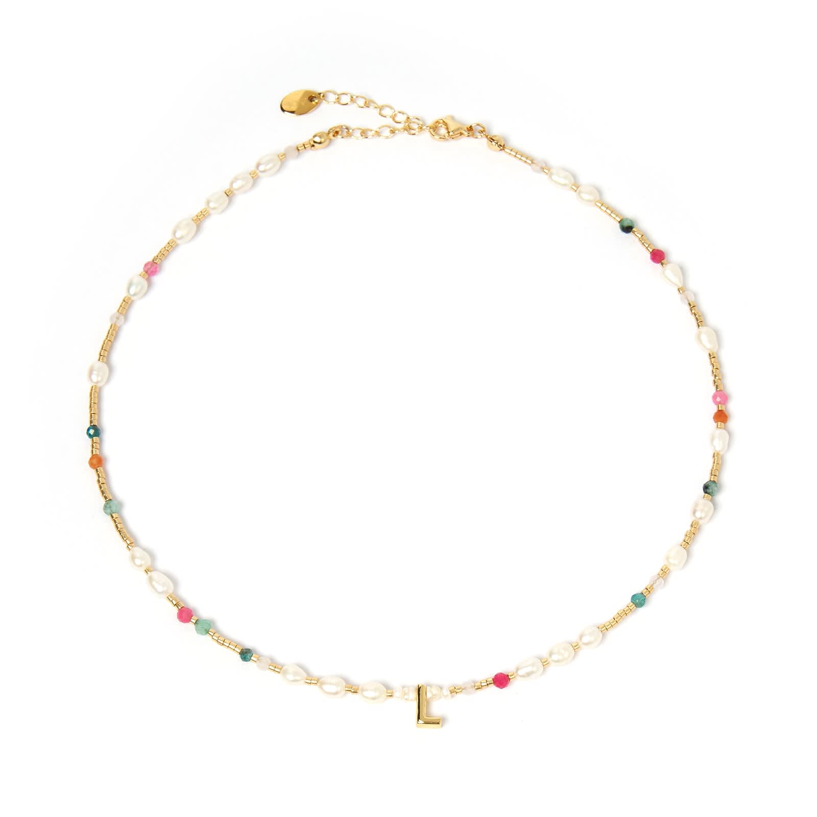 Beaded initial hotsell necklace