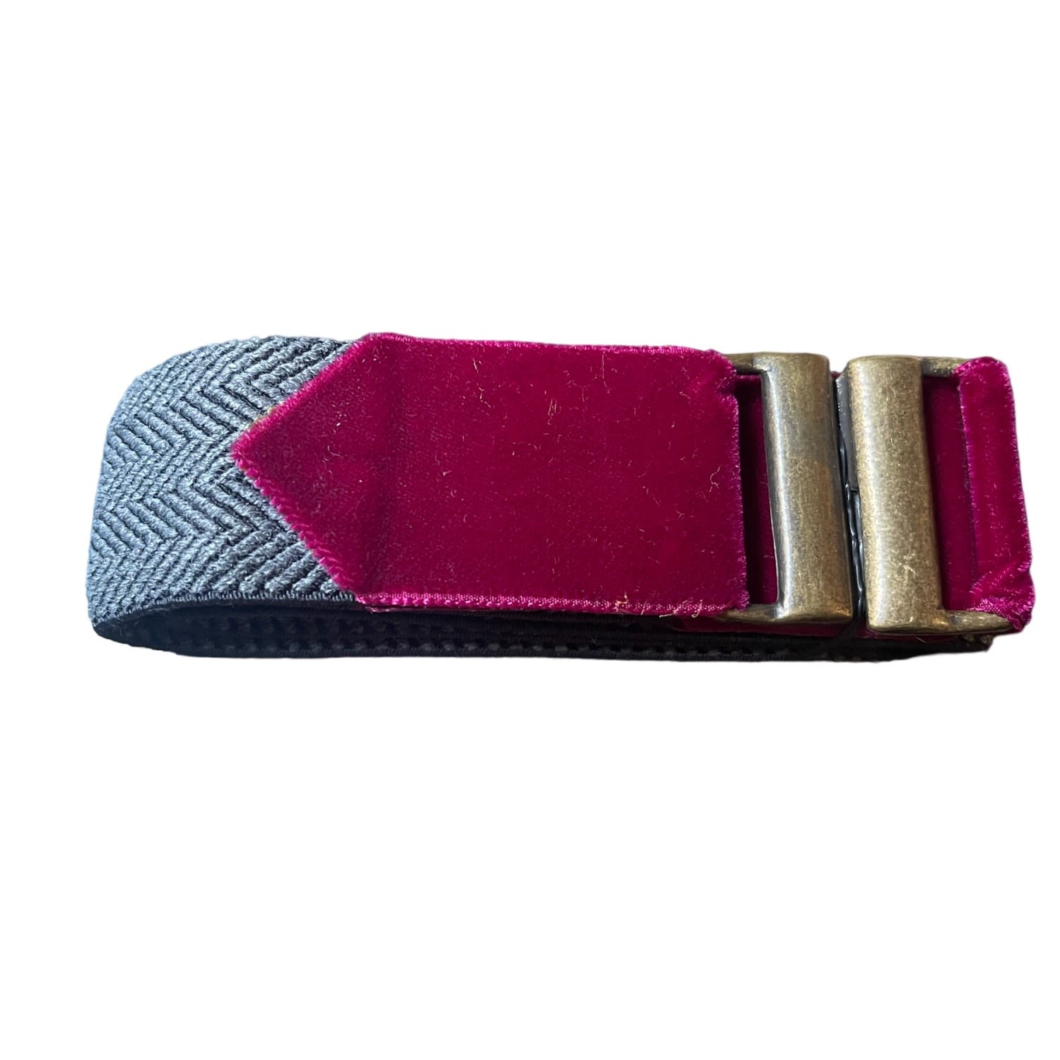 Women’s Grey / Pink / Purple Fuchsia & Grey Elastic Belt Small Lara Moti