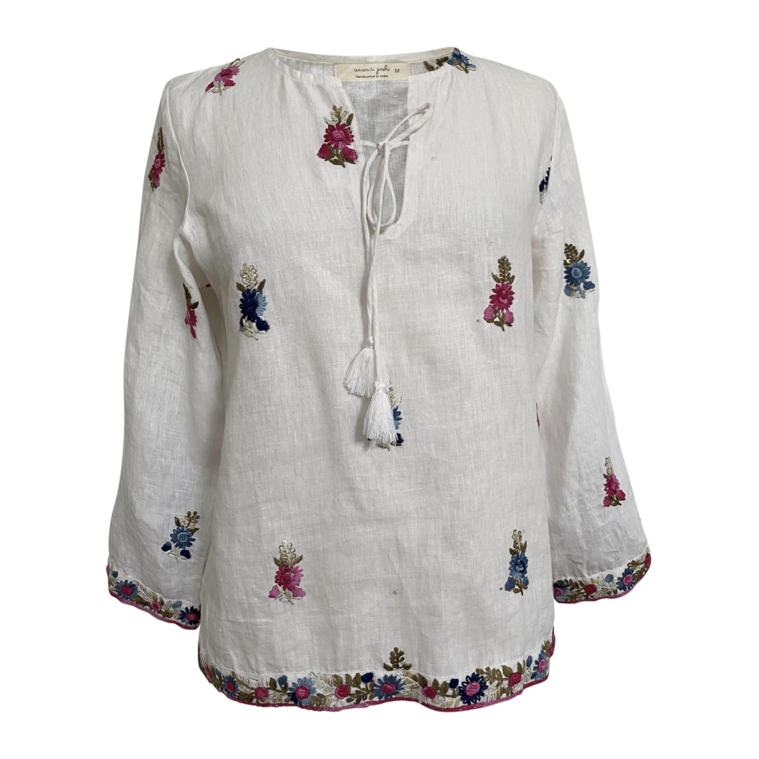 Kali Joshi Women's White Peasant Top In White