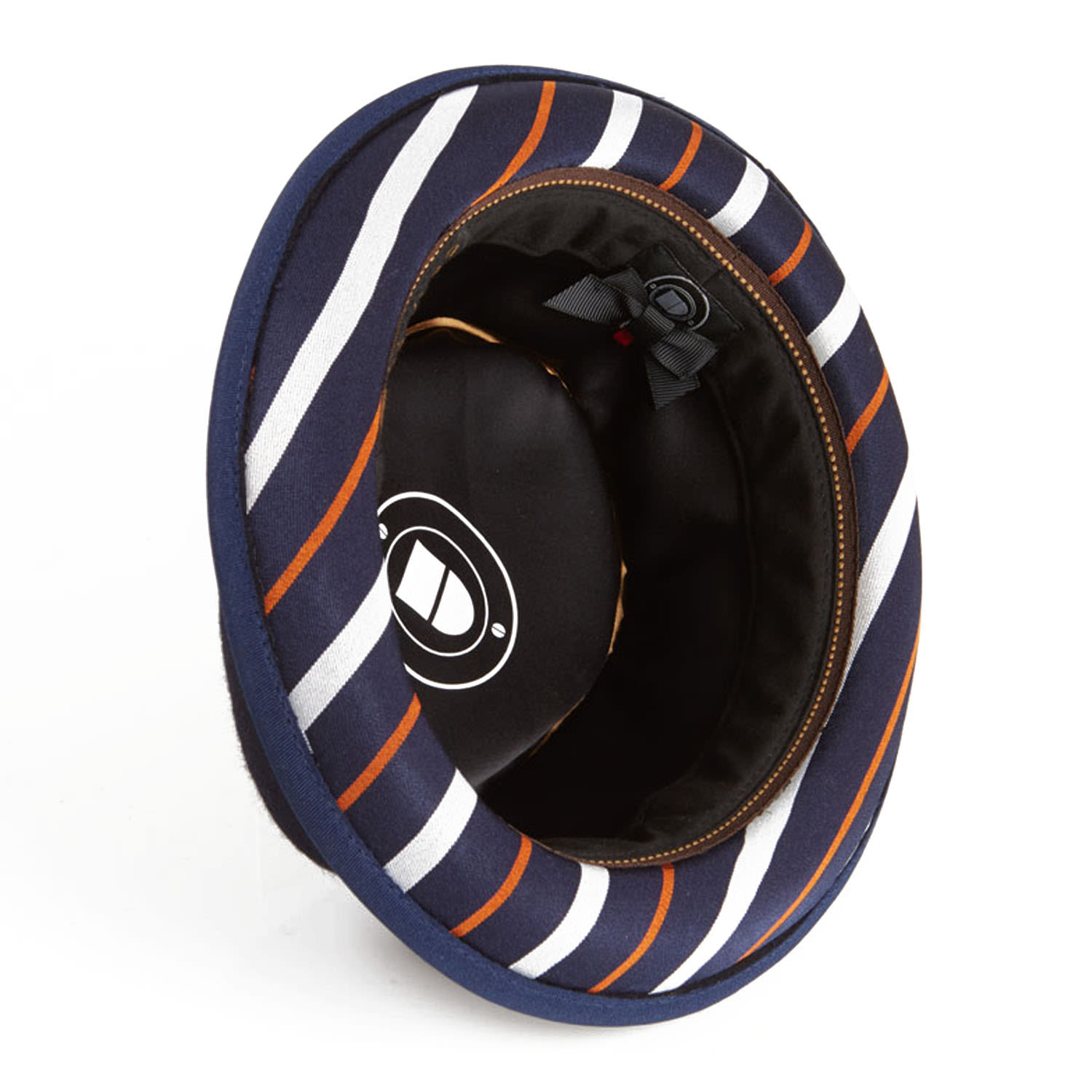 Dasmarca Hats Men's Blue Bruno Navy Felt Porkpie Hat With Retro Stripe Appliqué In Blue