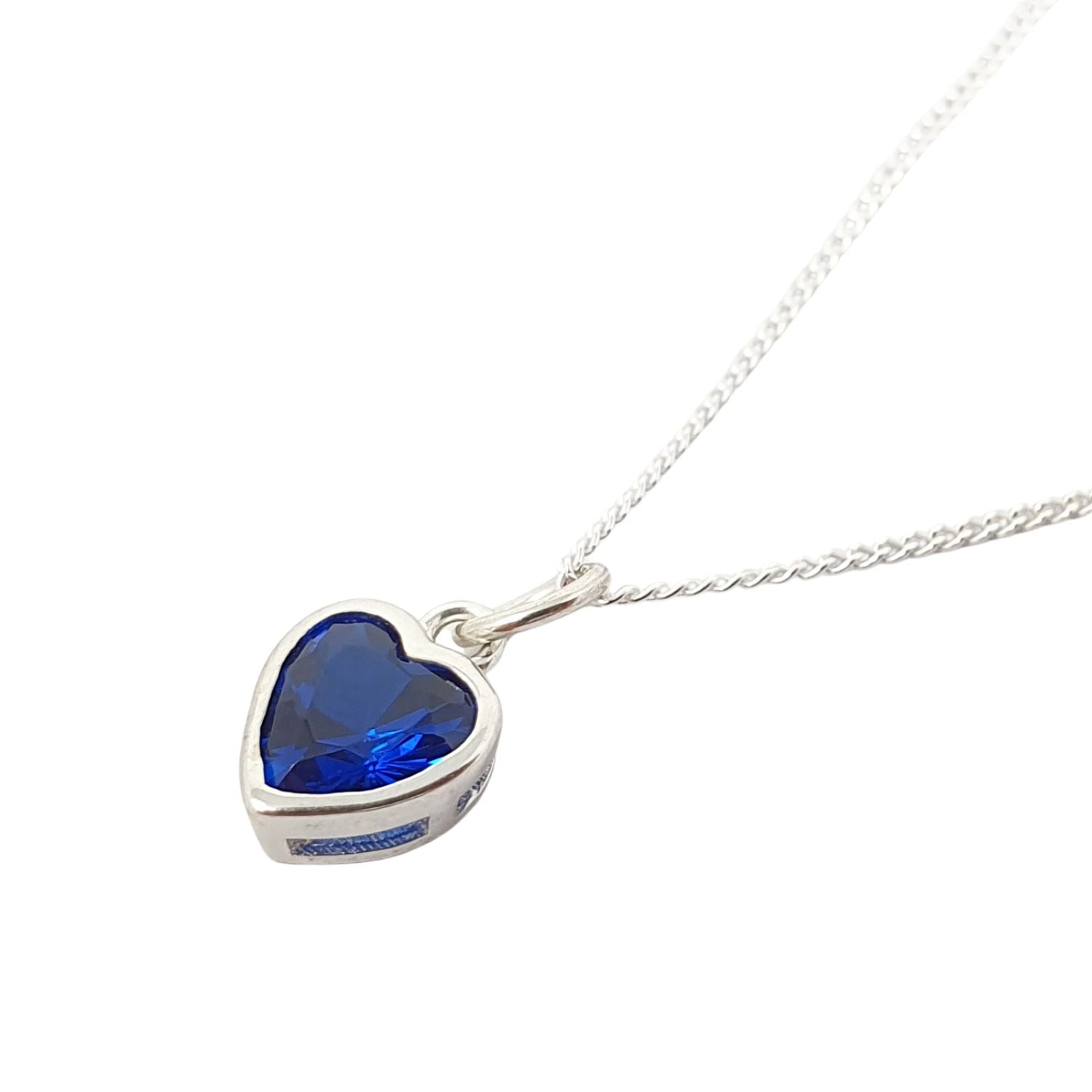 Harfi Women's Blue / Silver Mini Heart Sapphire September Birthstone Necklace In Multi