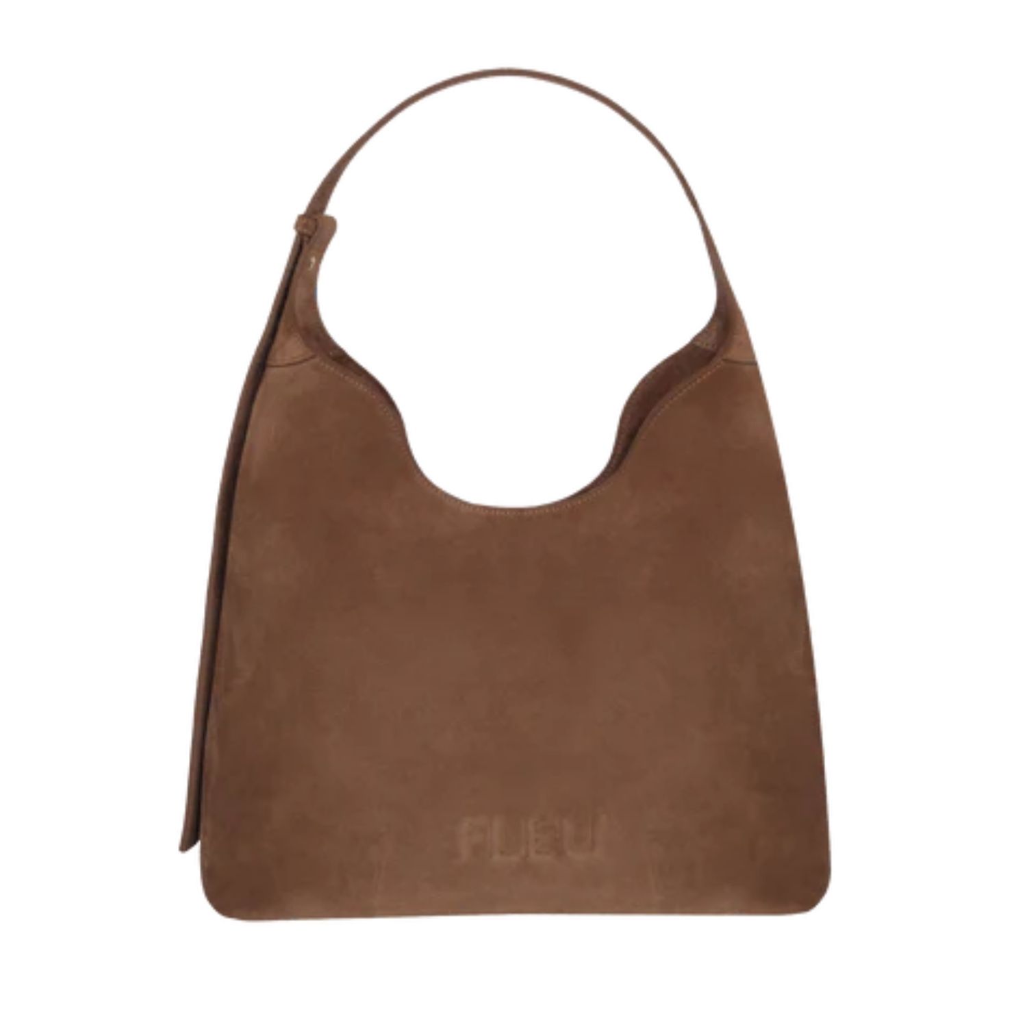 Fleu Women's Brown Mousse Suede Bag Almond