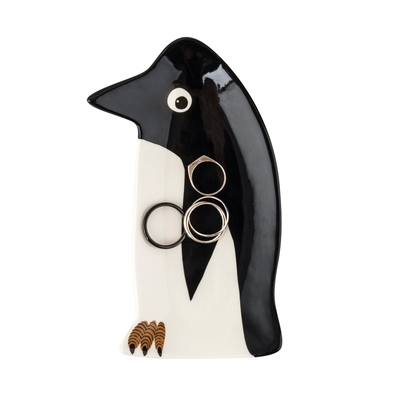 Hannah Turner White / Black Penguin Trinket Dish In Black