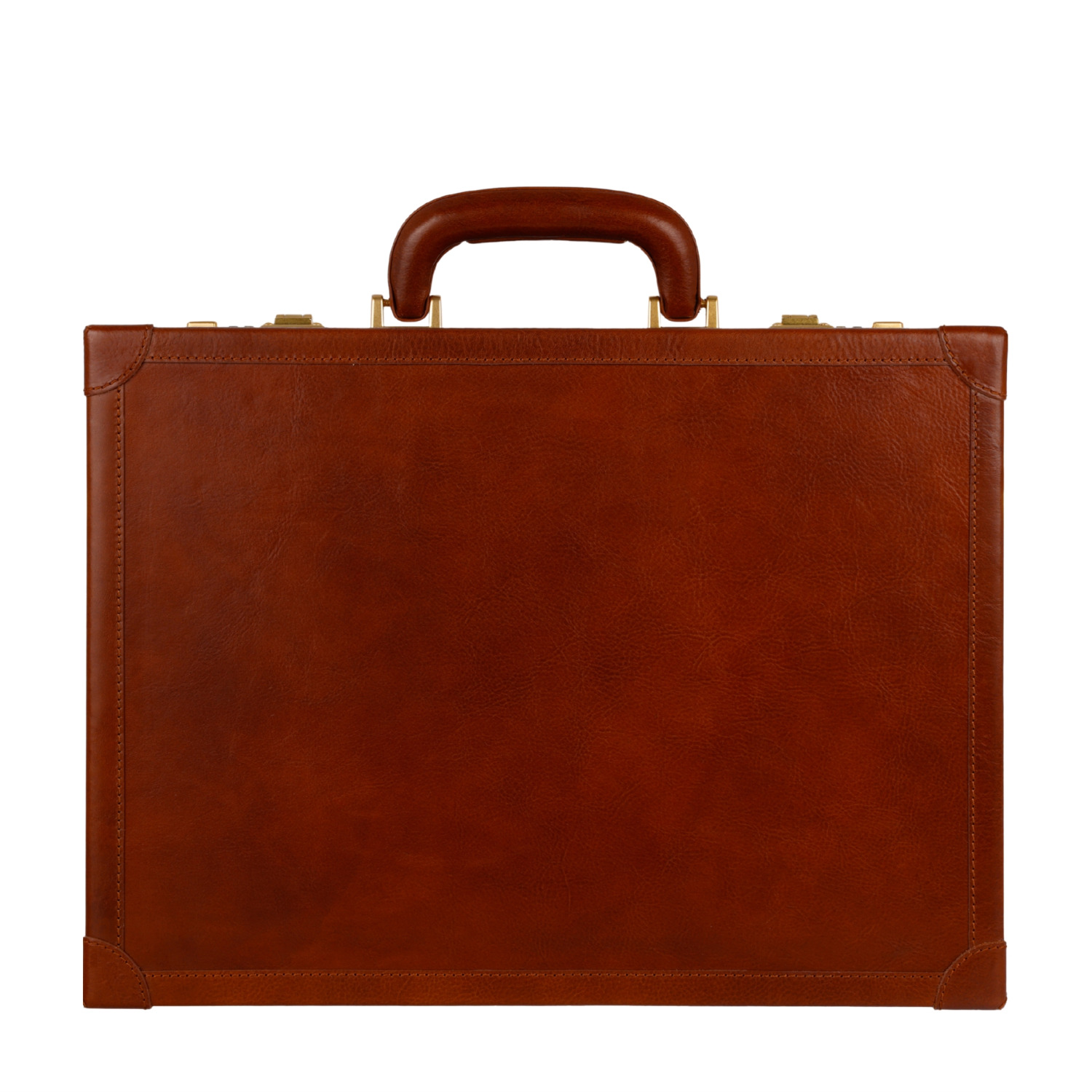 Time Resistance Men's Cognac Brown Leather Attaché Case Briefcase - A Legacy In Brown