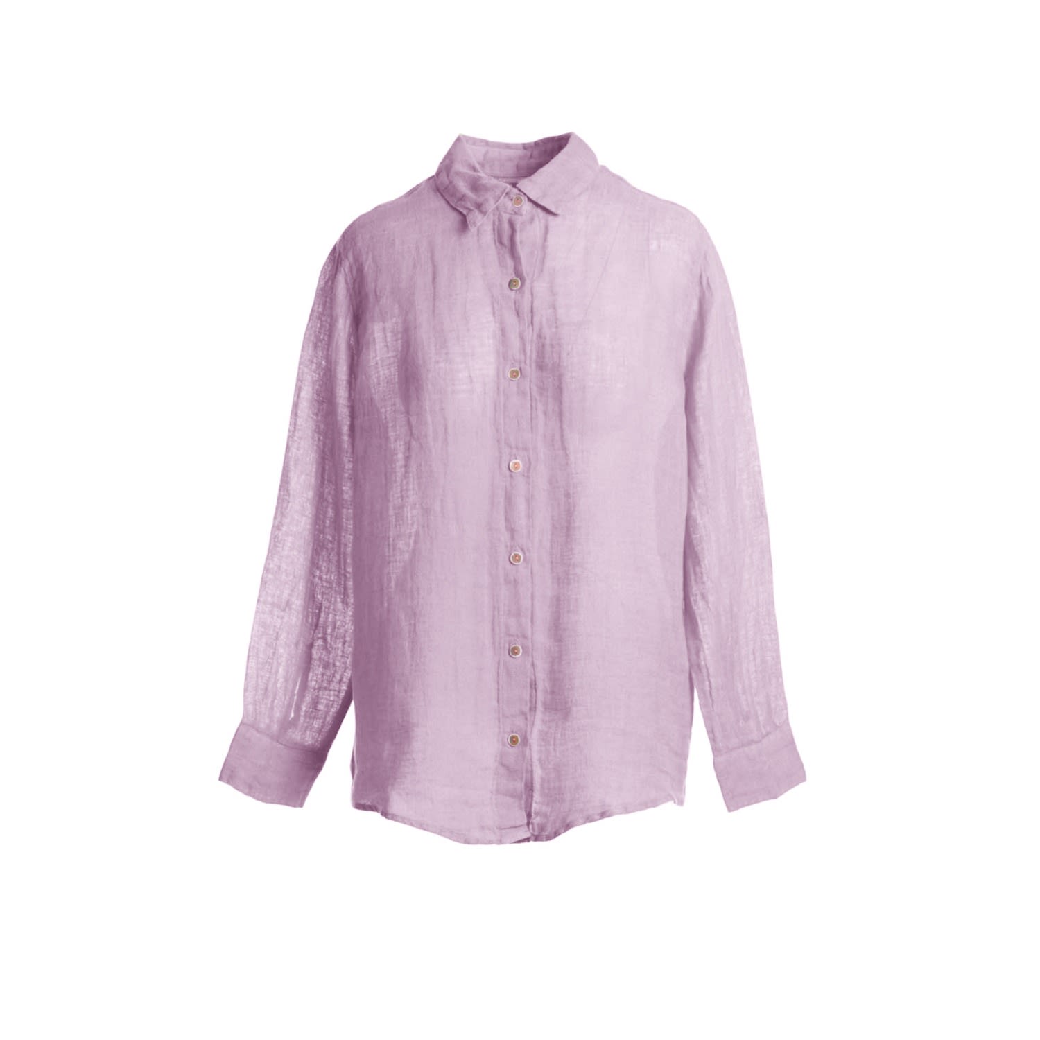 Haris Cotton Women's Pink / Purple Linen Gauze Shirt - Lilac In Pink/purple