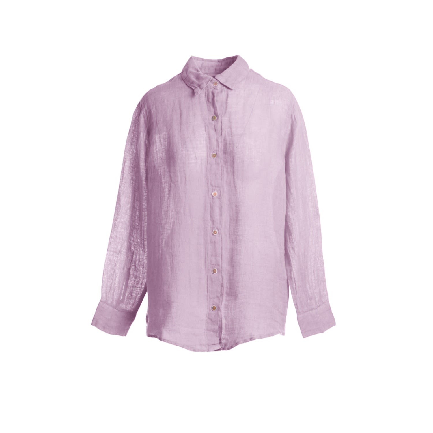 Haris Cotton Women's Pink / Purple Linen Gauze Shirt - Violet