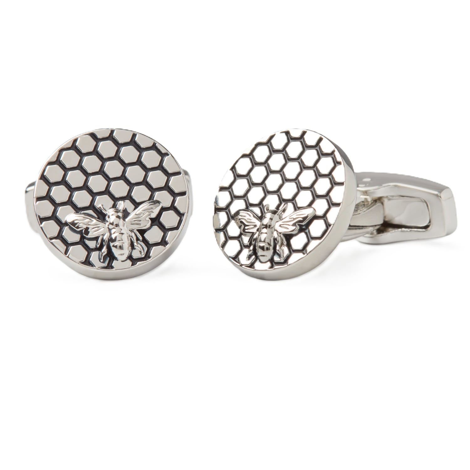 Men's Silver / Blue Honey Bee Cufflinks | Simon Carter