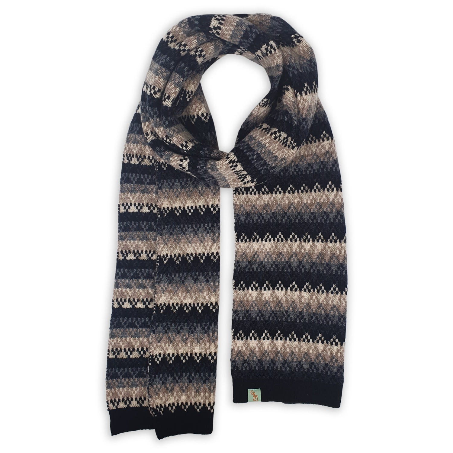 Otto & Spike Men's Black / Neutrals Scarves - Plummet - Black In Black
