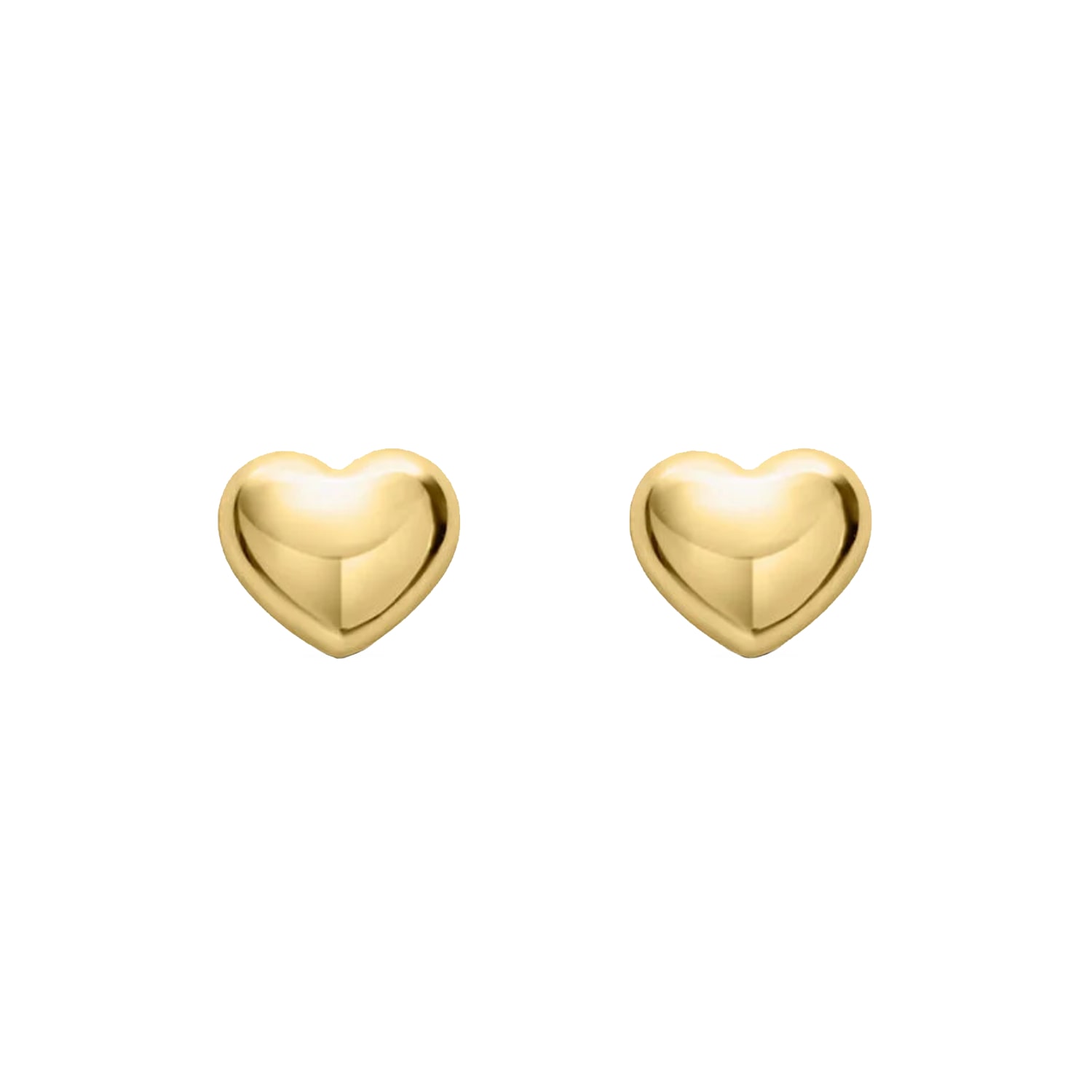 Unaloe Yellow Gold Vermeil Sterling Silver Heart Stud Earrings – Small, Elegant, Shiny, Perfect Gift For Wo