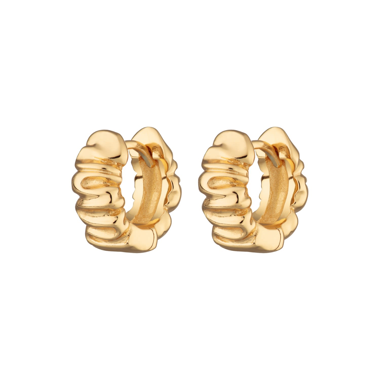 Shop Scream Pretty Women's Gold Scrunchie Huggie Earrings