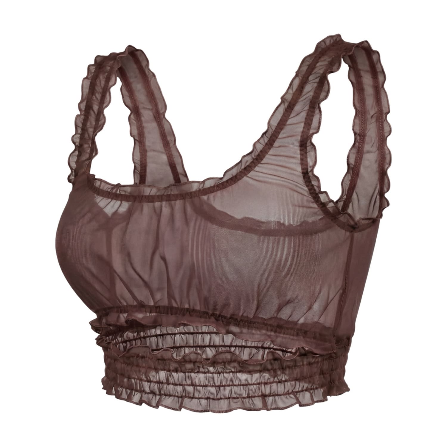 Women&rsquo;s The Ruffle Bra -- Brown | Medium | Alevy Studios