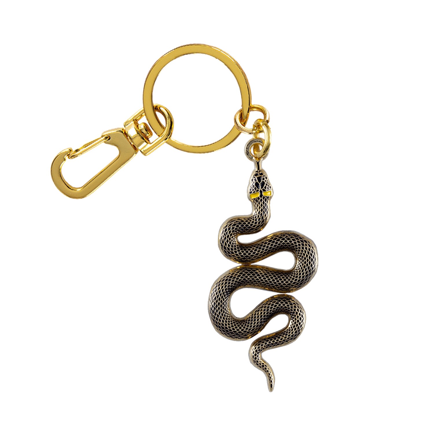 Women’s Gold Enamel Keychain Snake Make Heads Turn