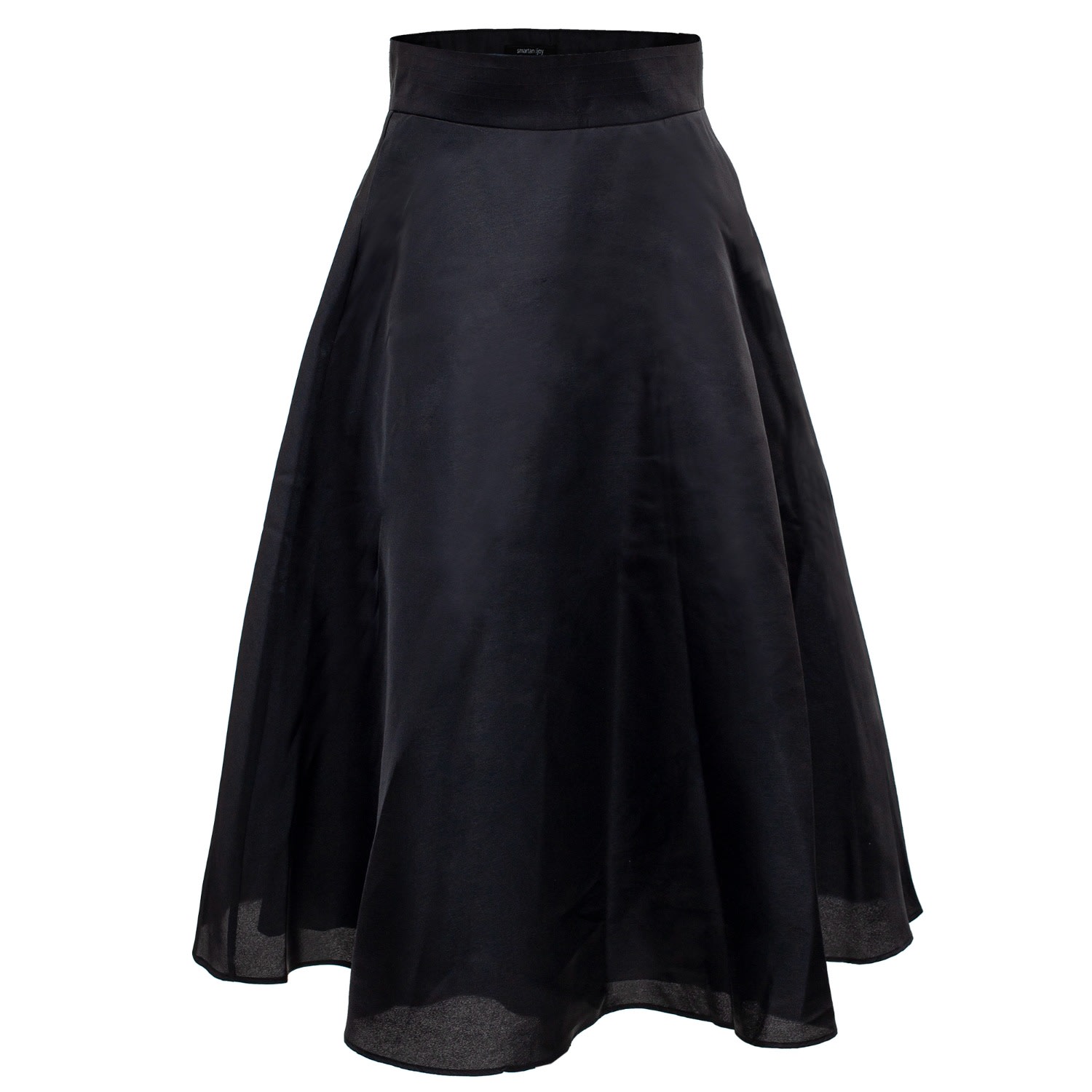 Women’s Flared Taffeta Skirt - Black Extra Small Smart and Joy
