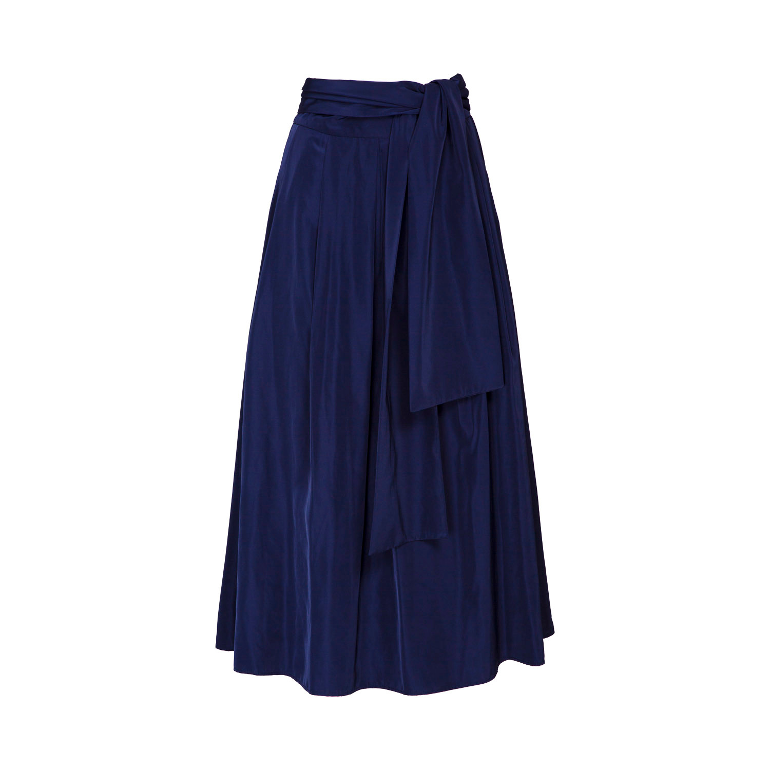 The Extreme Collection Women's Blue Navy Taffeta Midi Skirt With Bow