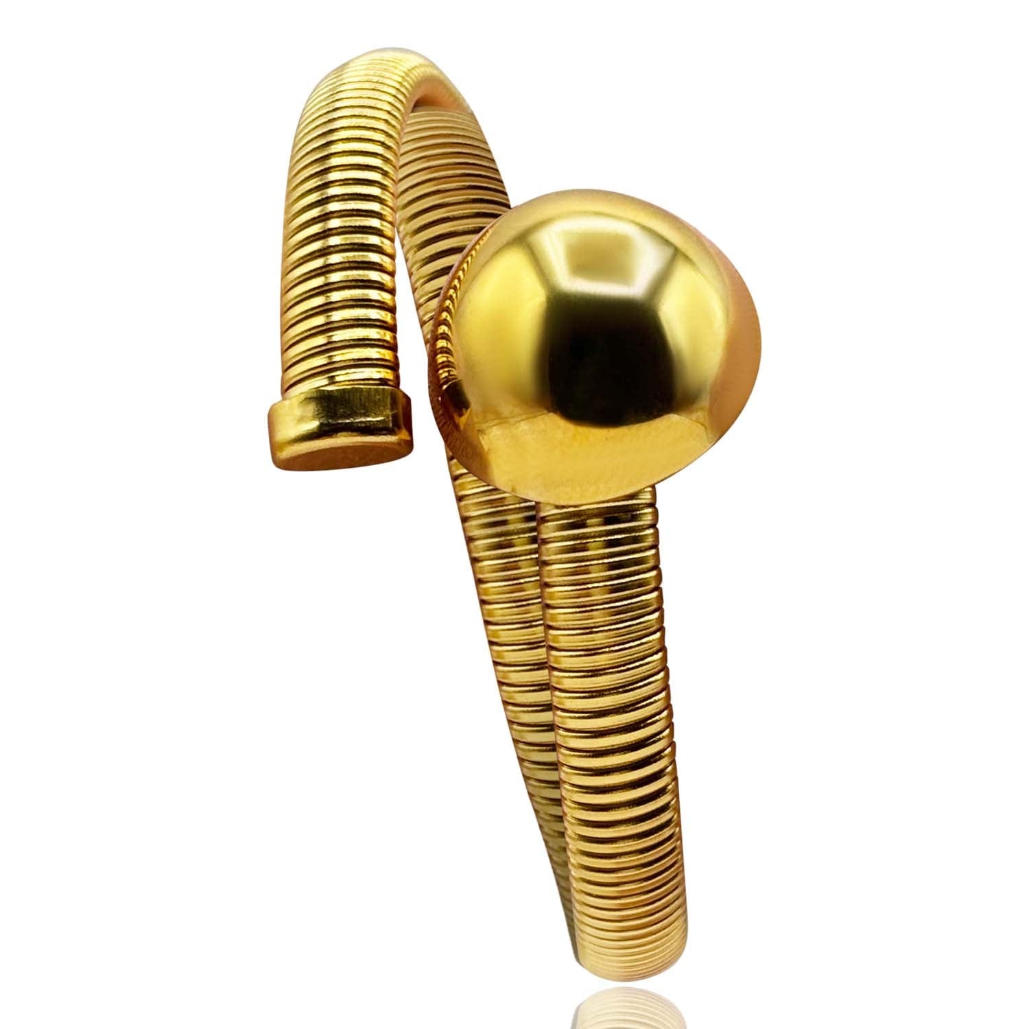 Michael Nash Jewelry Women's Gold Cobra Bracelet With Dome Accent