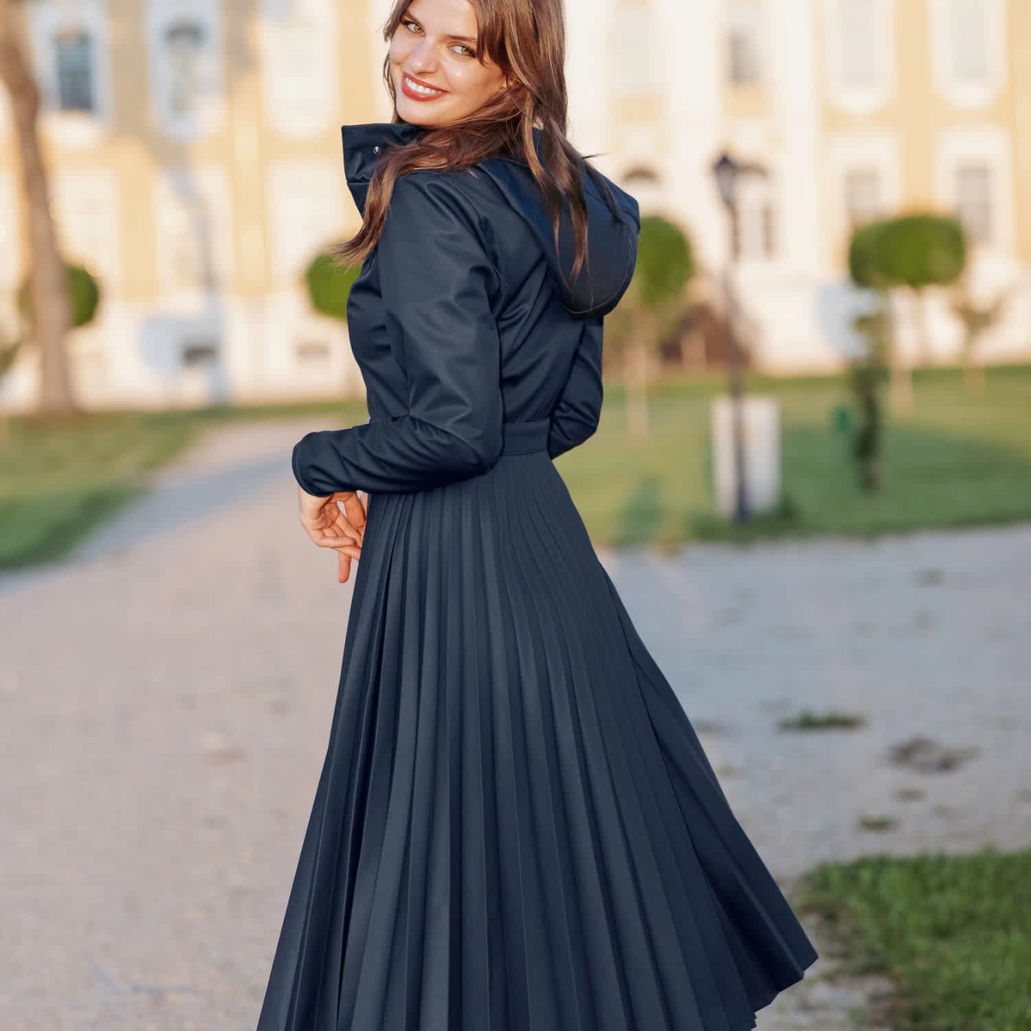 chinese dress ladies Samuel Dong Denim A-Line Fortress Coat Dress – Irresistible Boutique main image 0