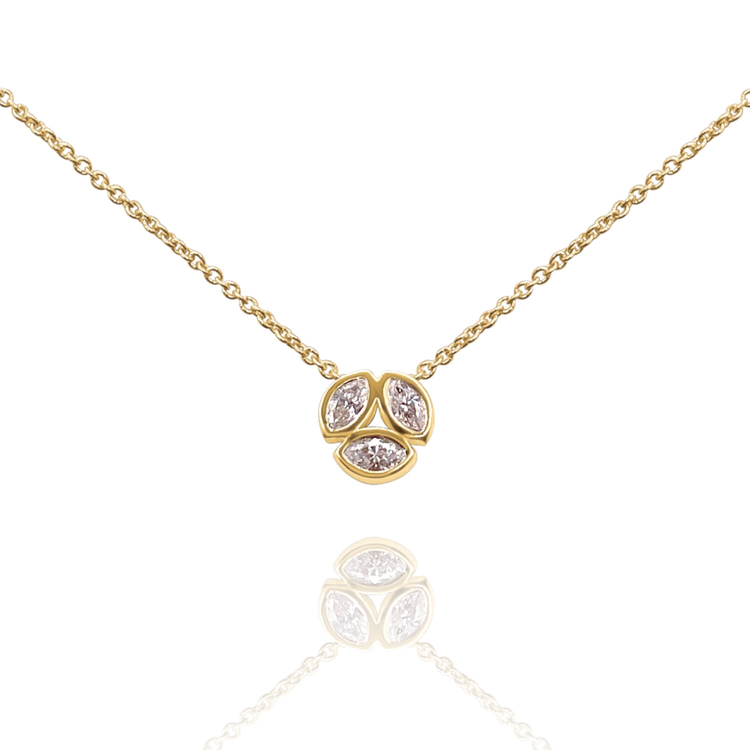 Women’s Marquis Natural Diamond Bezel Necklace In Solid Gold Jalpa Pandit