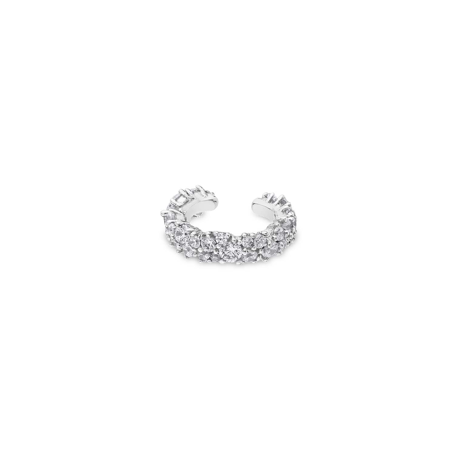 Women's Silver / White Cosmic Ear Cuff With Man Made Cz Diamond Stimulant In Sterling Silver | Sally Skoufis