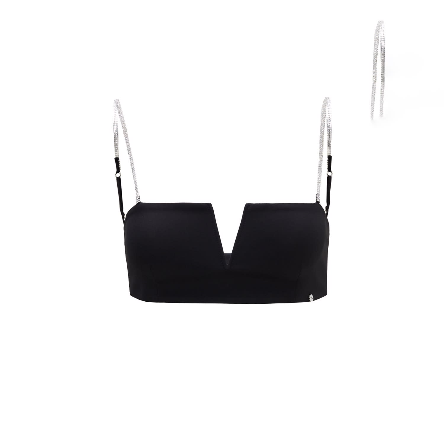 Spaghetti Strap Crop Top Black, NOCTURNE