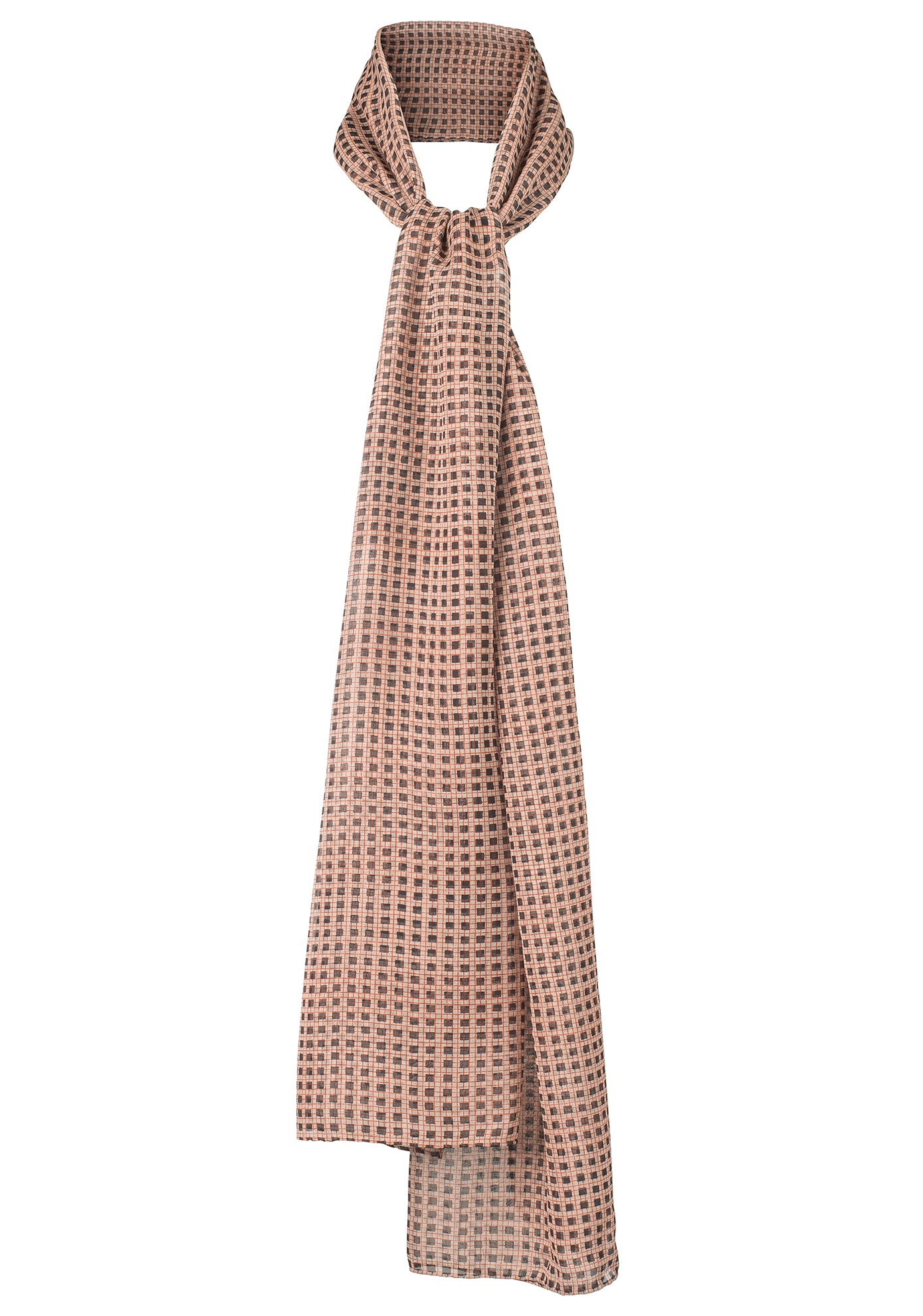 Women’s Neutrals Lou Check Silk Scarf - Mushroom Framhūs