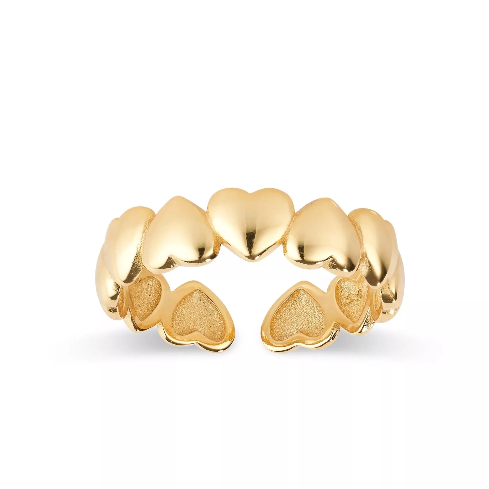 Women’s Gold Heart Band Stacking Ring Elk & Bloom - Everyday Fine Jewellery