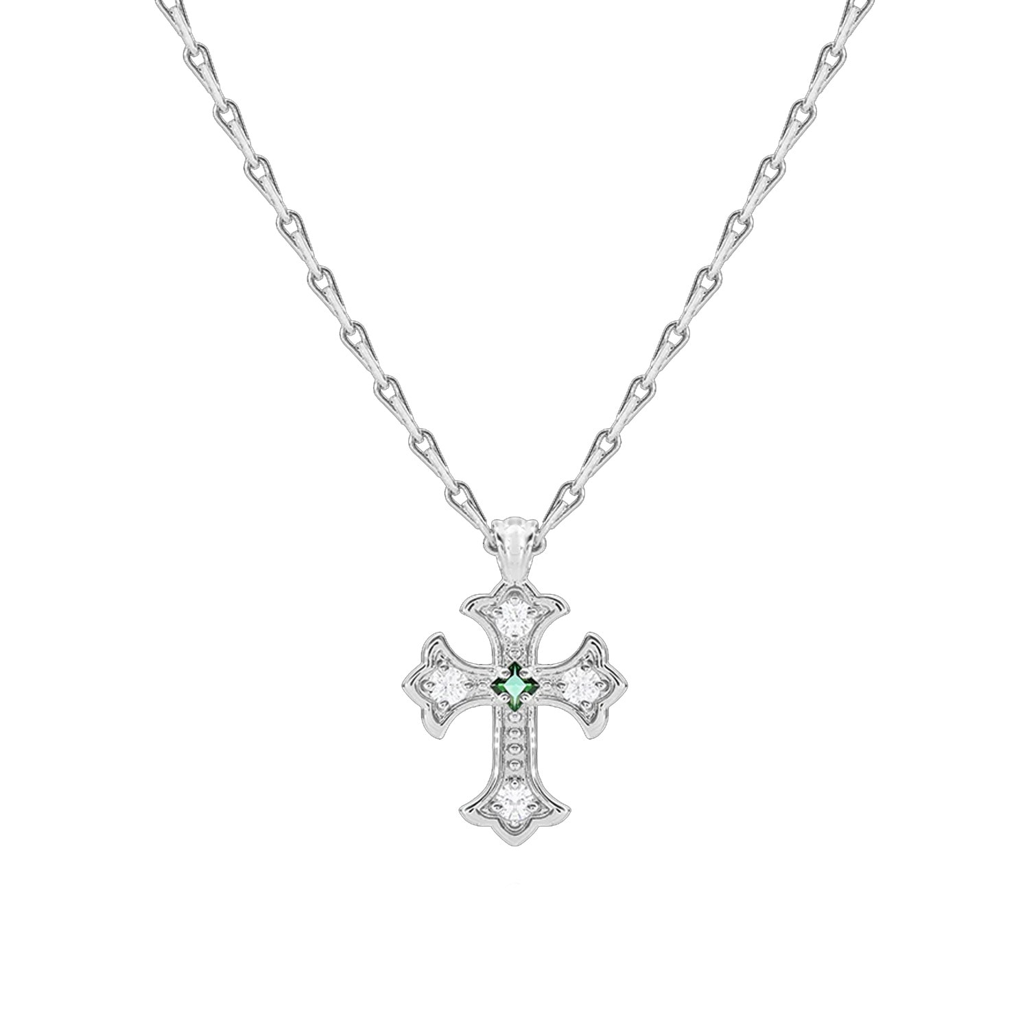 Women’s Sicily Silver Cross Pendant Necklace 33mm