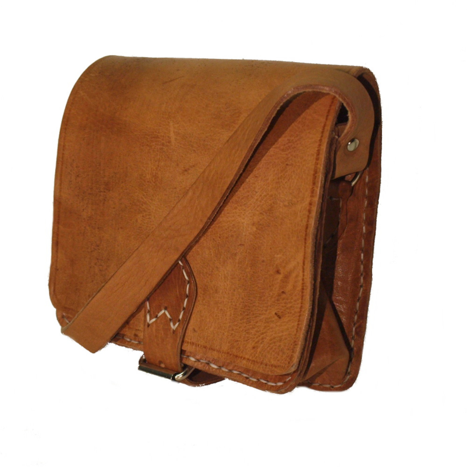 Berber Leather Women's Neutrals The Temara Square Saddle Bag In Tan