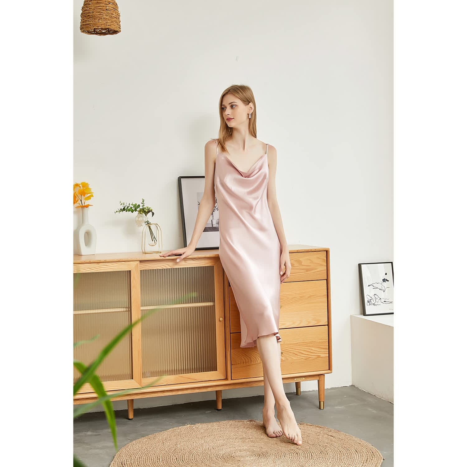 Rebirth Of Venus Pure Silk Slip Dress - Baby Pink | Soft Strokes Silk |  Wolf & Badger