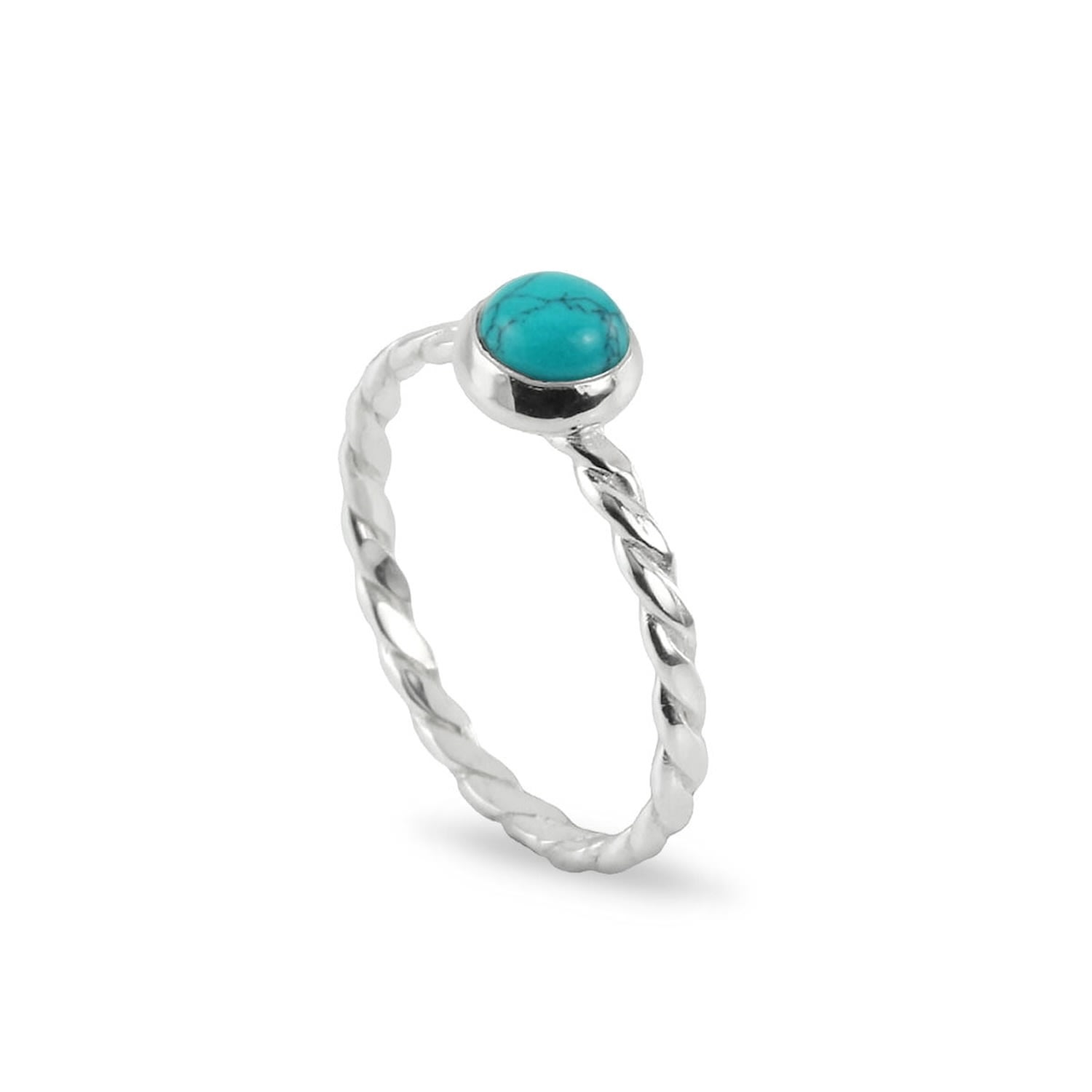 The Jewellery Store London Women's Silver / Blue December Birthstone Ring In Sterling Silver- Turquoise