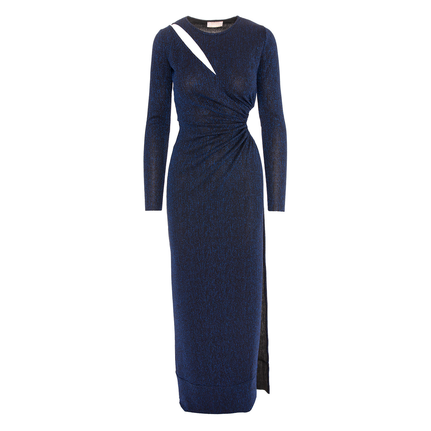 Women’s Blue Mykonos Glitter Jersey Cut Out Maxi Dresss In Navy M/L Roserry