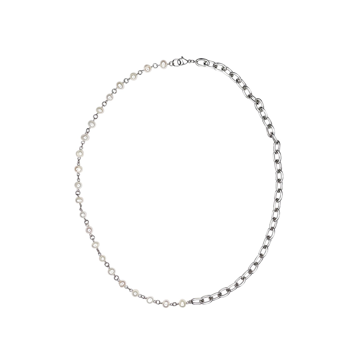 Mhart Women's White / Silver Pearl Chain