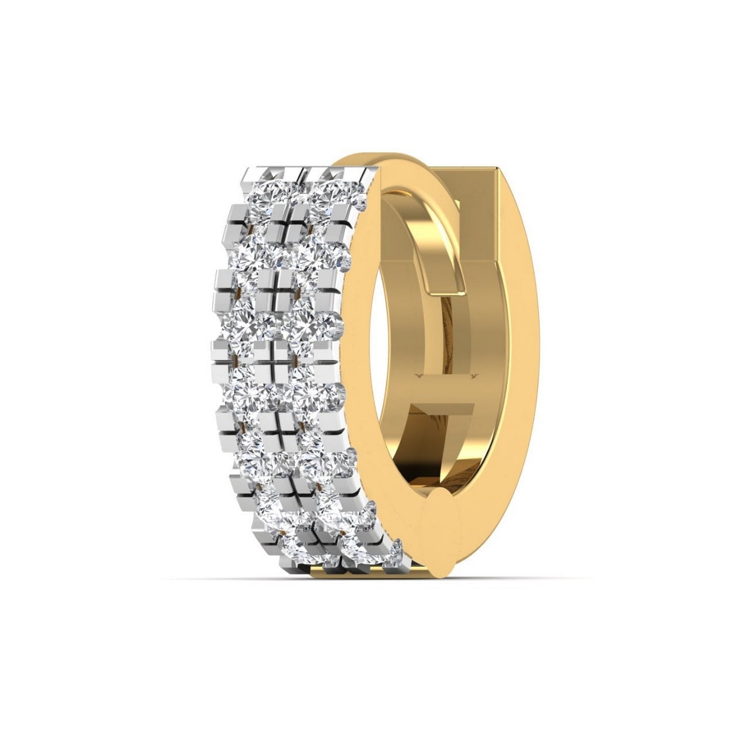 Cervin Blanc Women's Diamond Row Cartilage Hoop In Yellow Gold Piercing In Gold