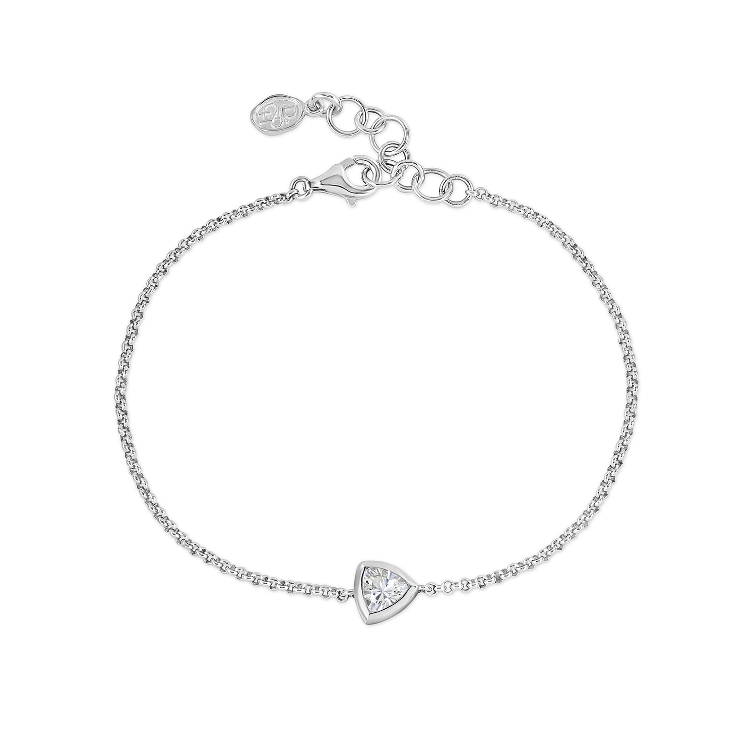 Dower & Hall Women's Silver / White White Topaz Trillion Chain Bracelet In Metallic