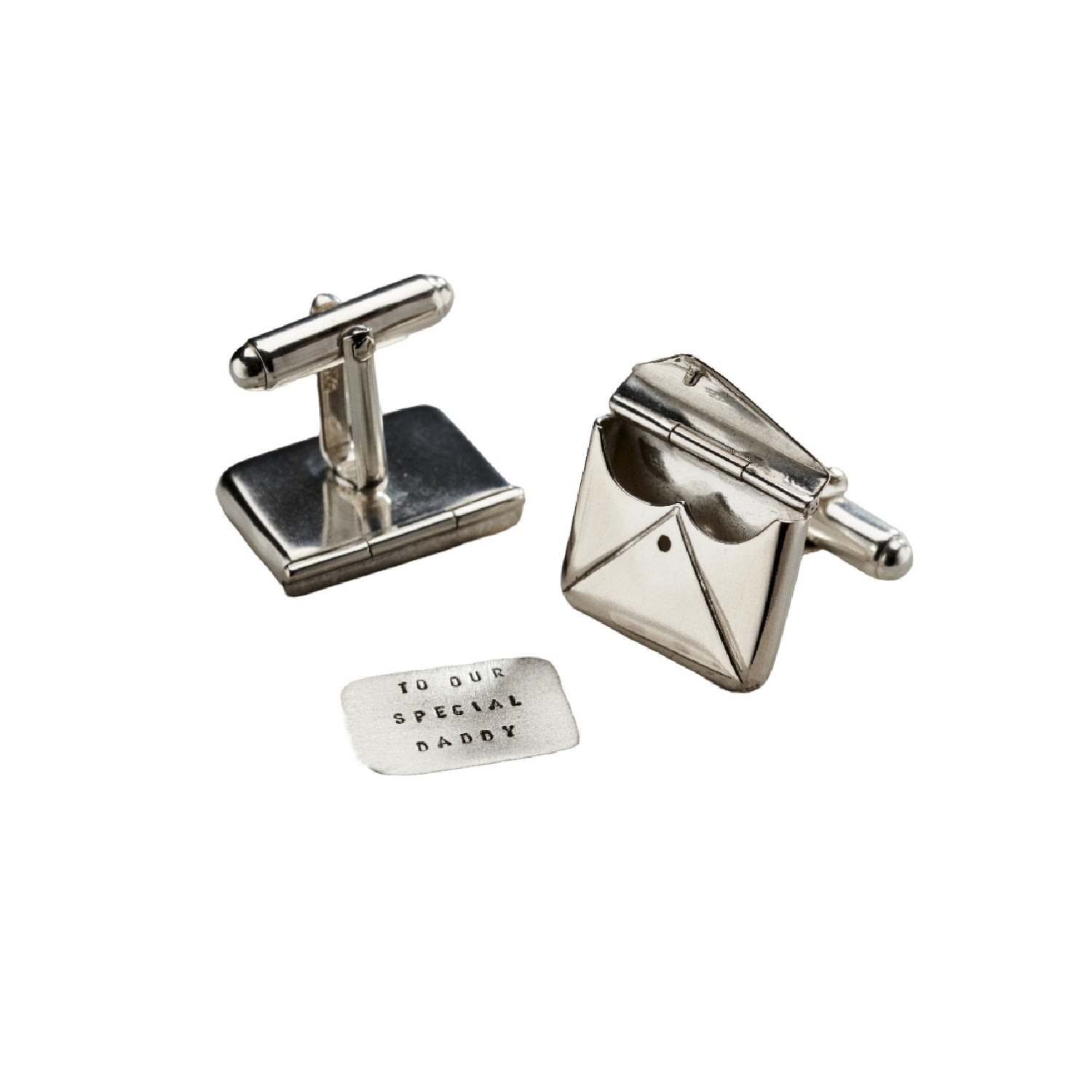 Men’s ’To Our Daddy’ Message Envelope Cufflinks Posh Totty Designs