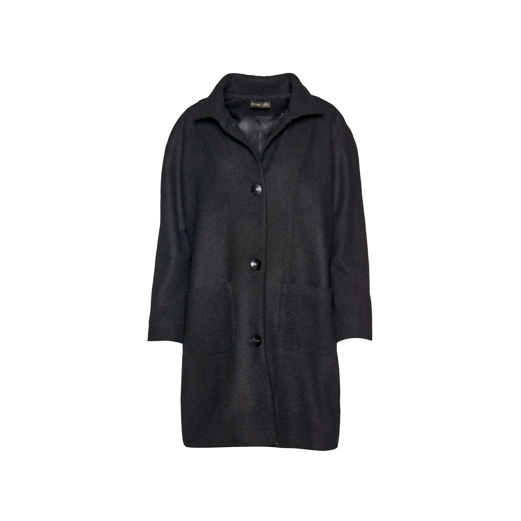 Conquista Women's Black Blend  Coat By  In Black