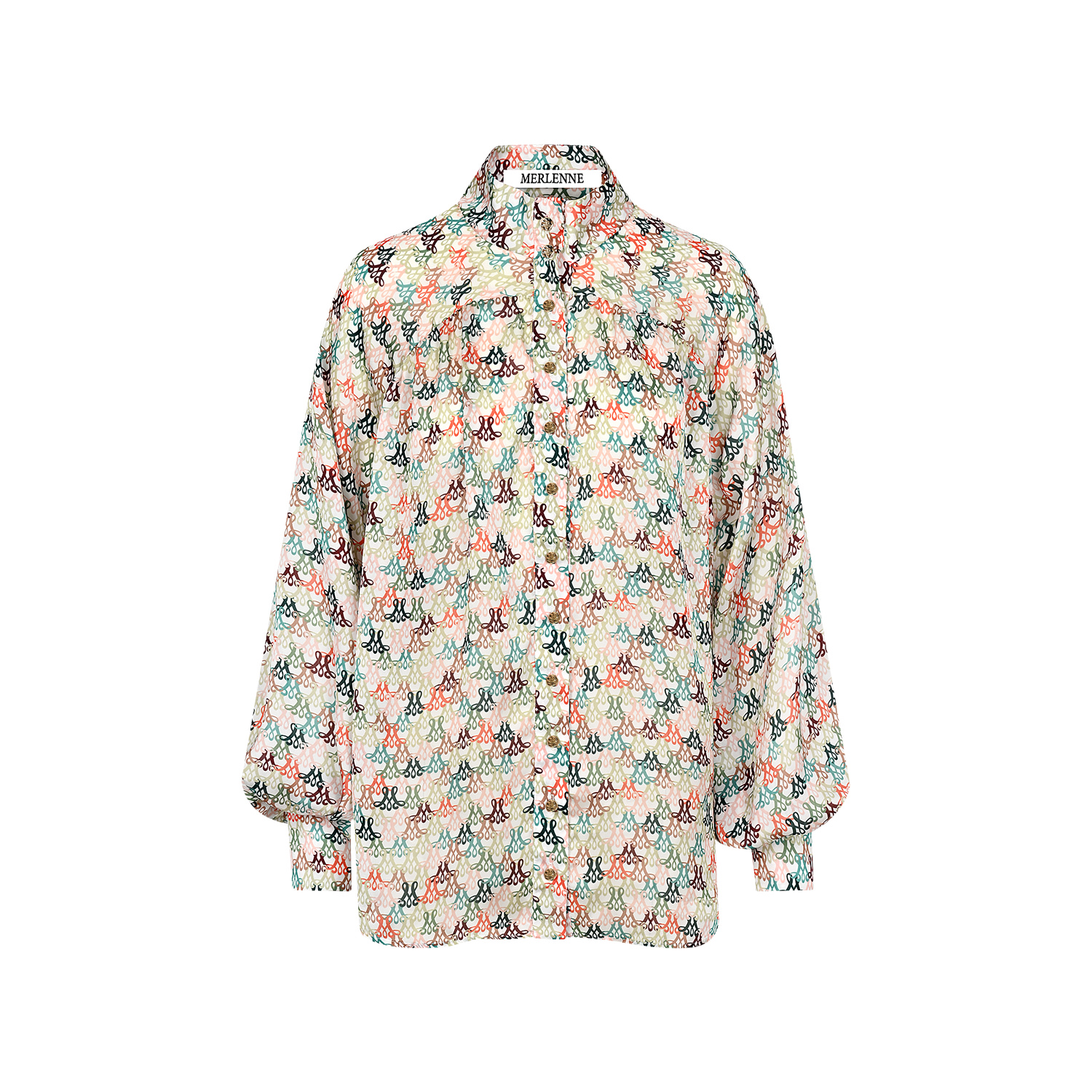 Merlenne Women's Monogram Long Shirt - Multicolour