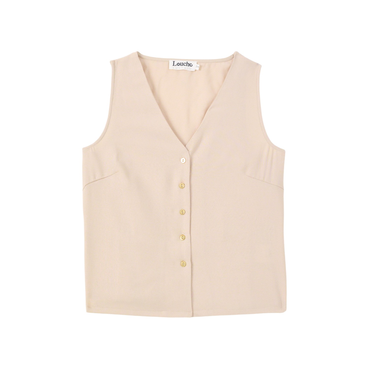 Louche Women's Neutrals Jakson Sustainable Satin Back Crepe Waistcoat - Camel In Beige
