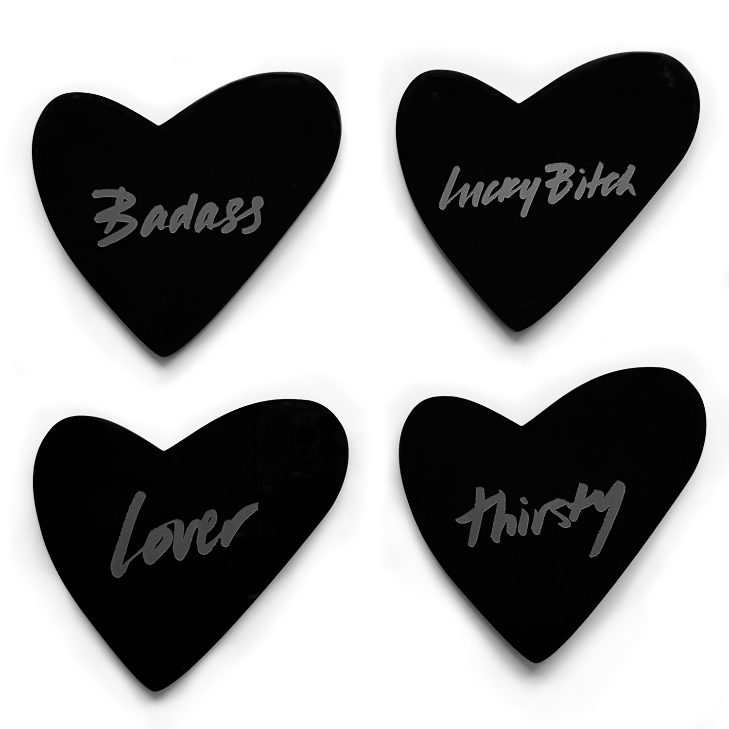 Litzi Black The Heart Coaster Set In Black