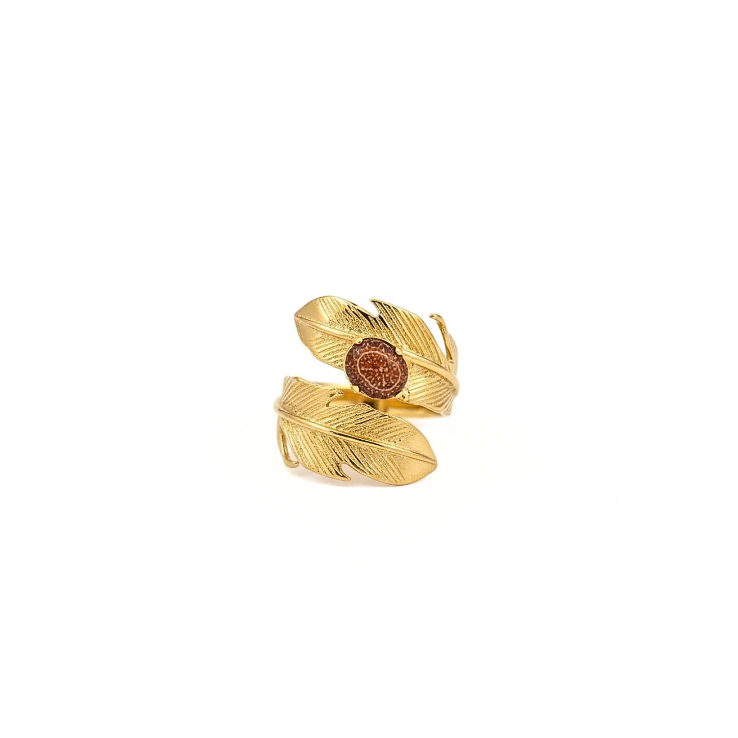 Jaredjamin Women's Gold Plume Adjustable Ring