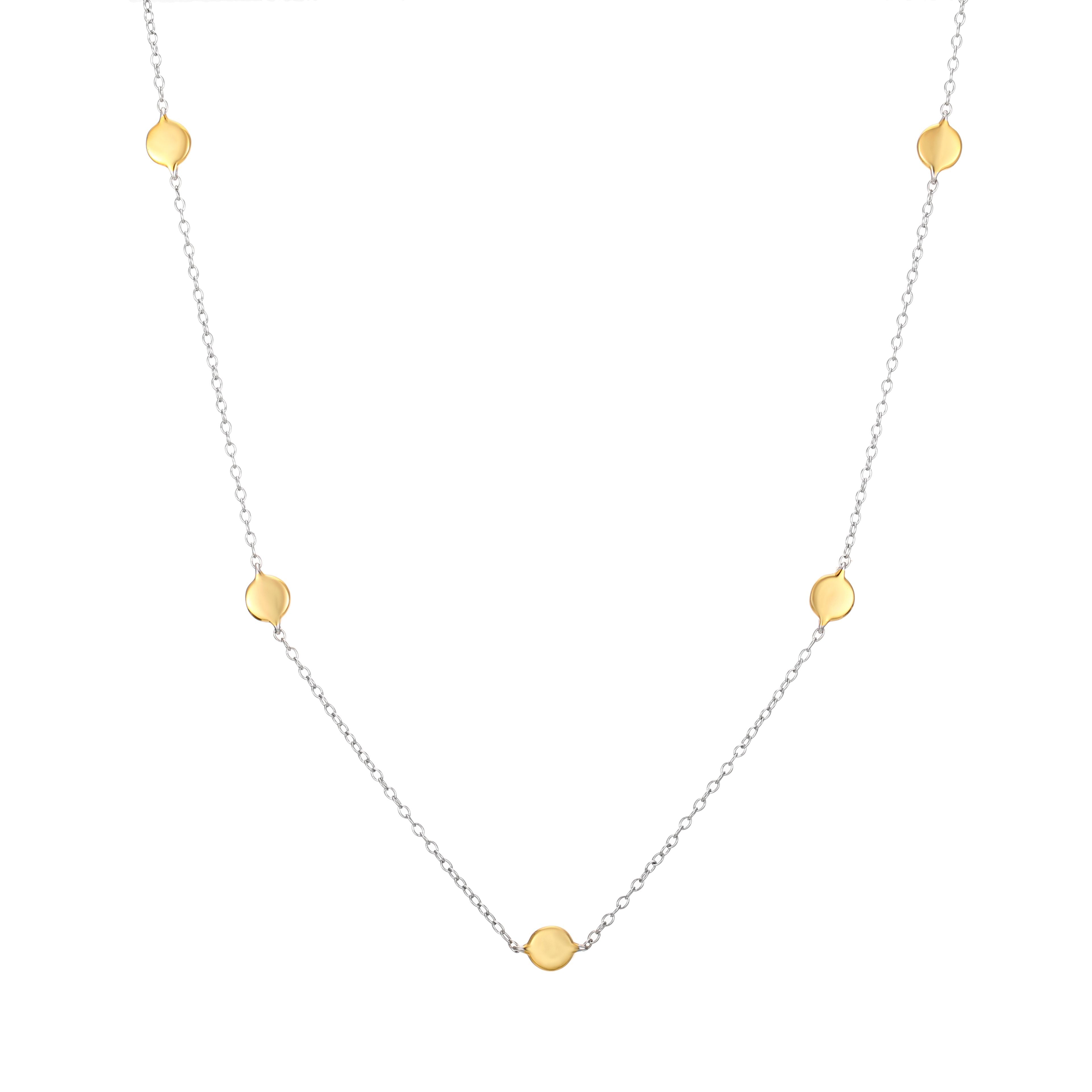 Gold Trip Women's Gold / Silver Two Tone Gold Disc Charm Necklace